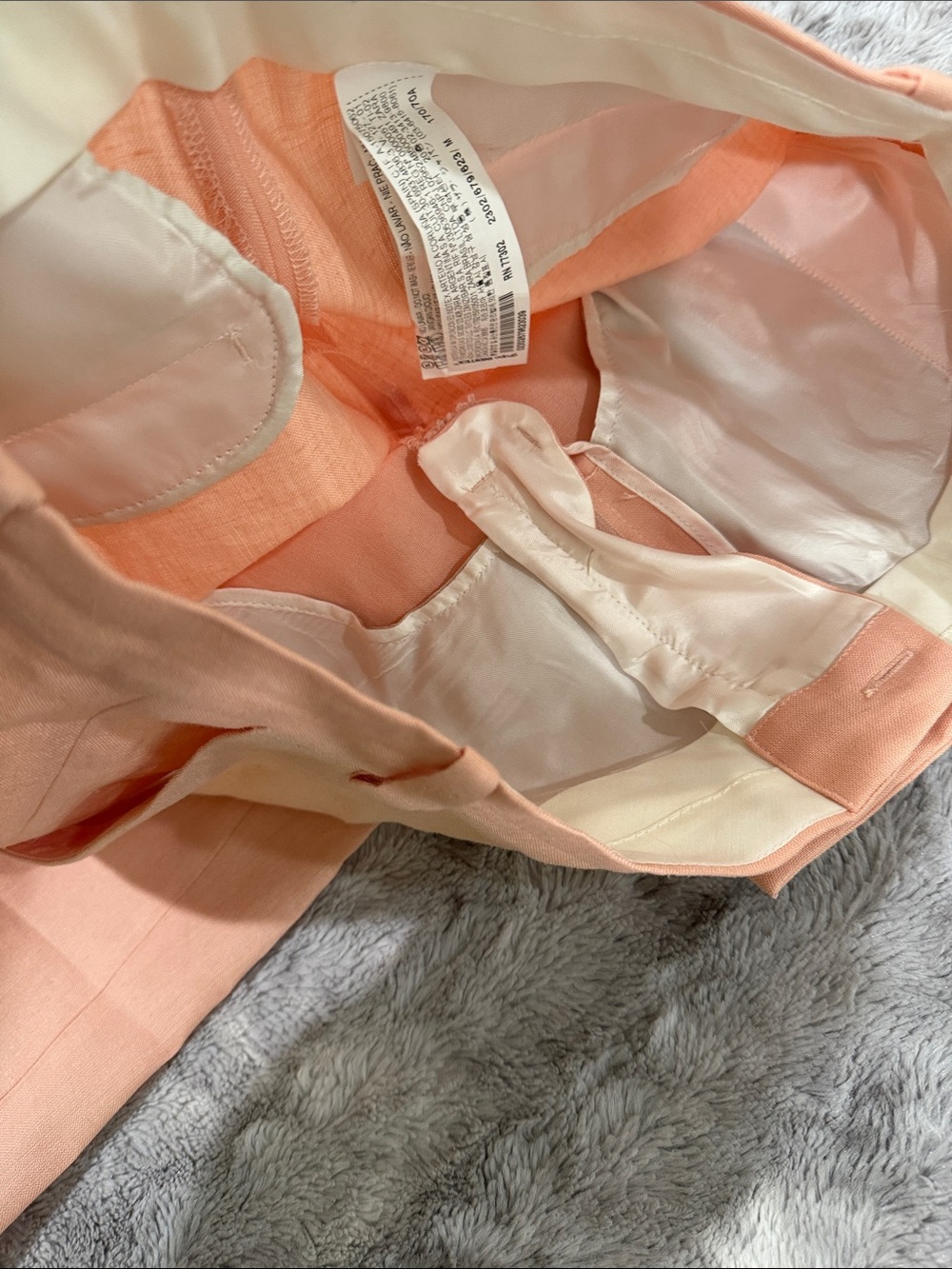 Zara linen Blend Peach Straight-Leg Dress Pants / trousers size medium - Picture 5 of 7